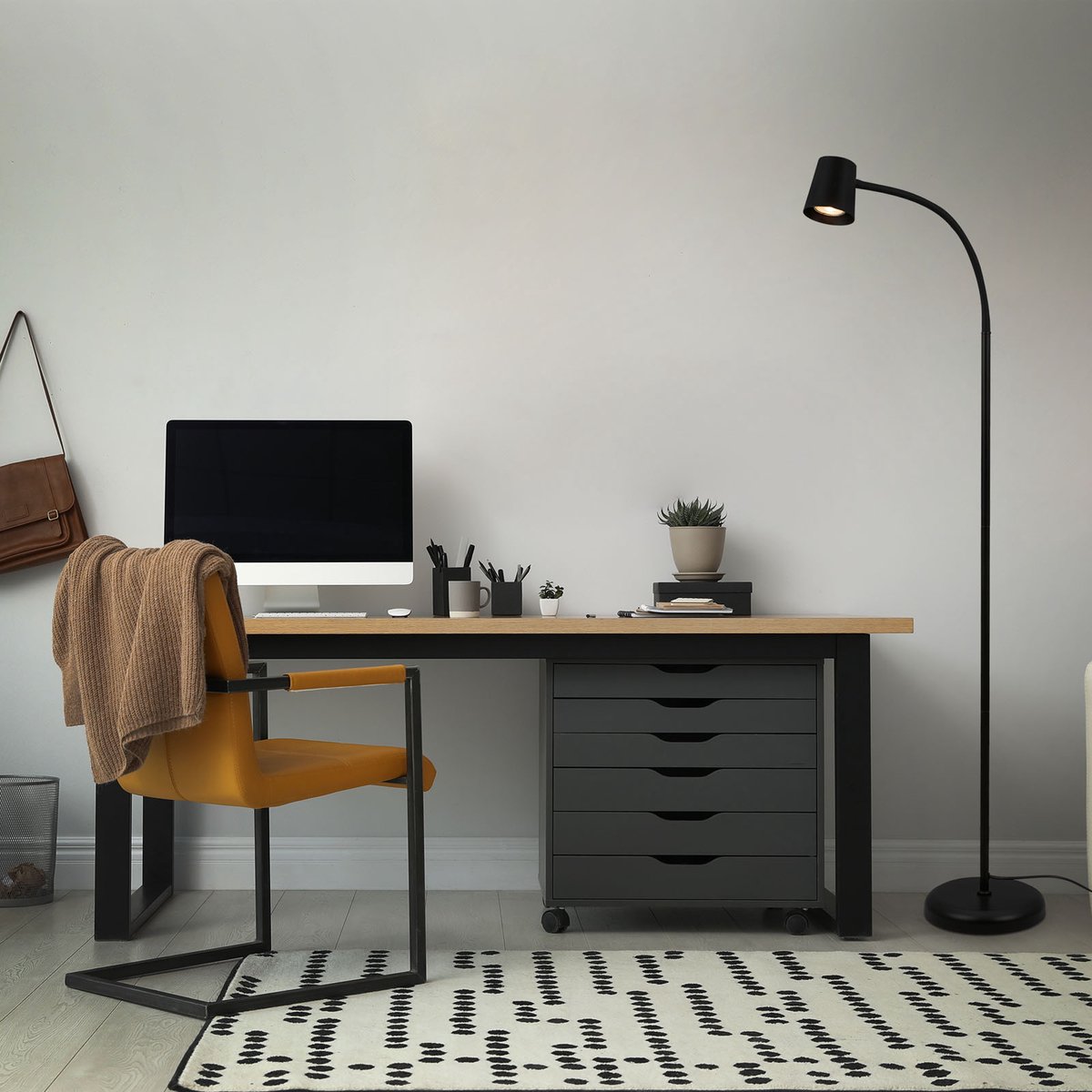 BRILONER Skriva zwarte leeslamp met flexibele arm thumbnail 2
