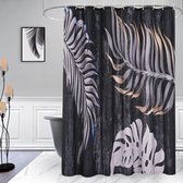 Rideau de douche avec palmiers et feuilles tropicales, art 3D, impression numérique, anti-moisissure, imperméable, lavable, 180 x 200 cm, avec 12 anneaux