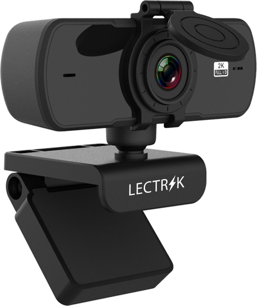 Webcam - 4MP - Microfoon - 2K FULL HD - Webcams voor pc - Inc. Privacy Cover - Laptop en PC Camera - USB 2.0 - Geschikt voor Windows en Mac