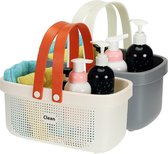 Panier en plastique avec Poignées Organisateur de rangement pour panier de Douche portable pour Shampooing, lotion, salle de bain, dortoir, Cuisine, lot de 2