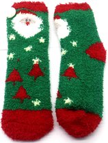 Chaussettes Fluffy - Père Noël et sapin de Noël - Katoen - Unisexe - Pointure 35-40