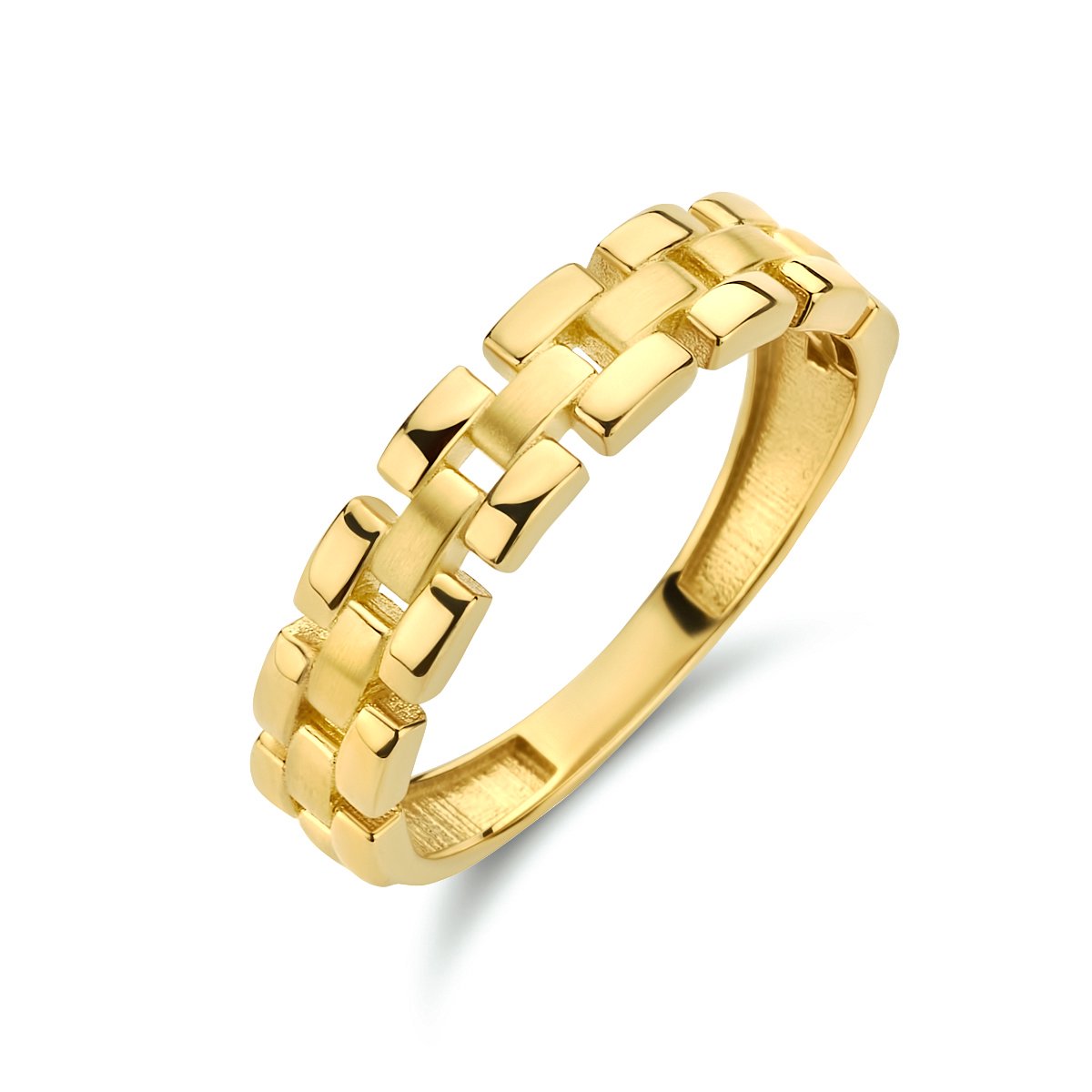 goud (geelgoud) ring schakelmotief poli/mat 4024606 16.50