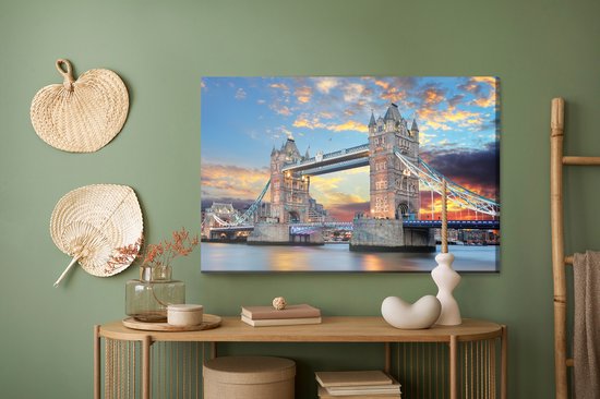 Painting King - Tableau sur toile Bridge Tower Bridge à Londres - 120 x 80 cm