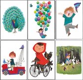 6 Kinderwenskaarten - Ansichtkaarten kind - 15 x 10,5cm - 6 kaarten in een mapje - Gratis verzonden