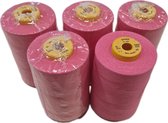 Lockgaren roze 5 stuks kleurcode 314- 5000meter per stuk 100%katoen van Bison