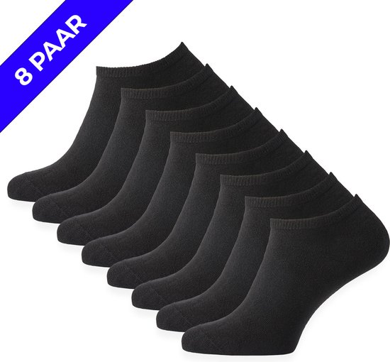 Socquettes noires - Taille 35/38 - 8 paires - sans couture - coton