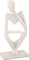 Ornament zittend off-white