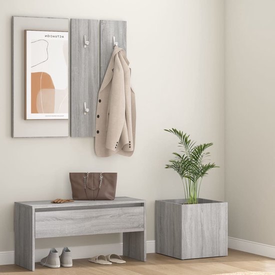 vidaXL Banc d'entrée 80 x 40 x 45 cm Bois décoré Gris Chêne Sonoma