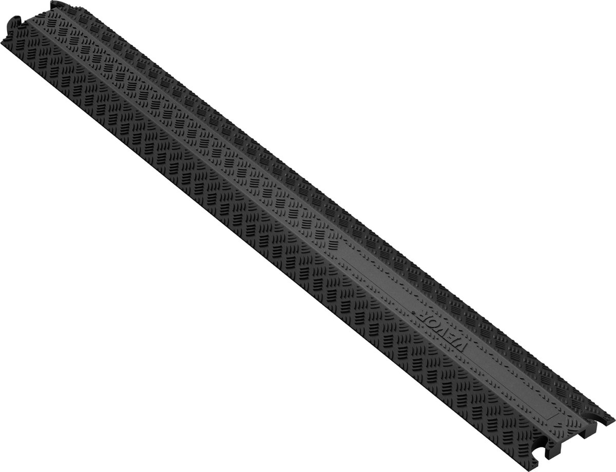 Izrielar Kabelbeschermingsmat, 2 kanalen, overrijbeveiliging voor kabels, 6 stuks kabelbruggen voor buiten van commercieel thermoplastisch rubber met modulair design, 100 x 15 x 2,5 cm Izrielar Kabelbeschermingsmat, 2 kanalen, overrijbeveiliging voor kabels, 6 stuks kabelbruggen voor buiten van commercieel thermoplastisch rubber met modulair design, 100 x 15 x 2,5 cm