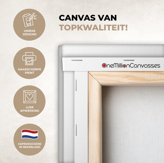 Peinture sur toile - Homme - Bateau - Pêche - Parapluie - Water - Peintures sur toile - 60x40 cm - Photo sur toile - Canvasdoek