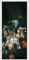 Deursticker Stilleven met bloemen - Oude meesters - Kunst - 80x215 cm - Deurposter