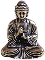 Ambachten Mini Boeddhabeeld Sakyamuni Messing Kostbare Sculptuur Mediteren Antieke Stijl Woondecoratie