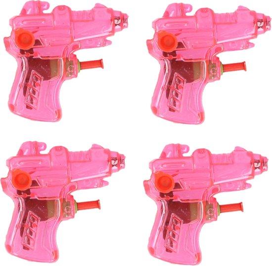 Mini pistolet à eau - 8x - rose - plastique - 8 centimètres - speelgoed  d'été