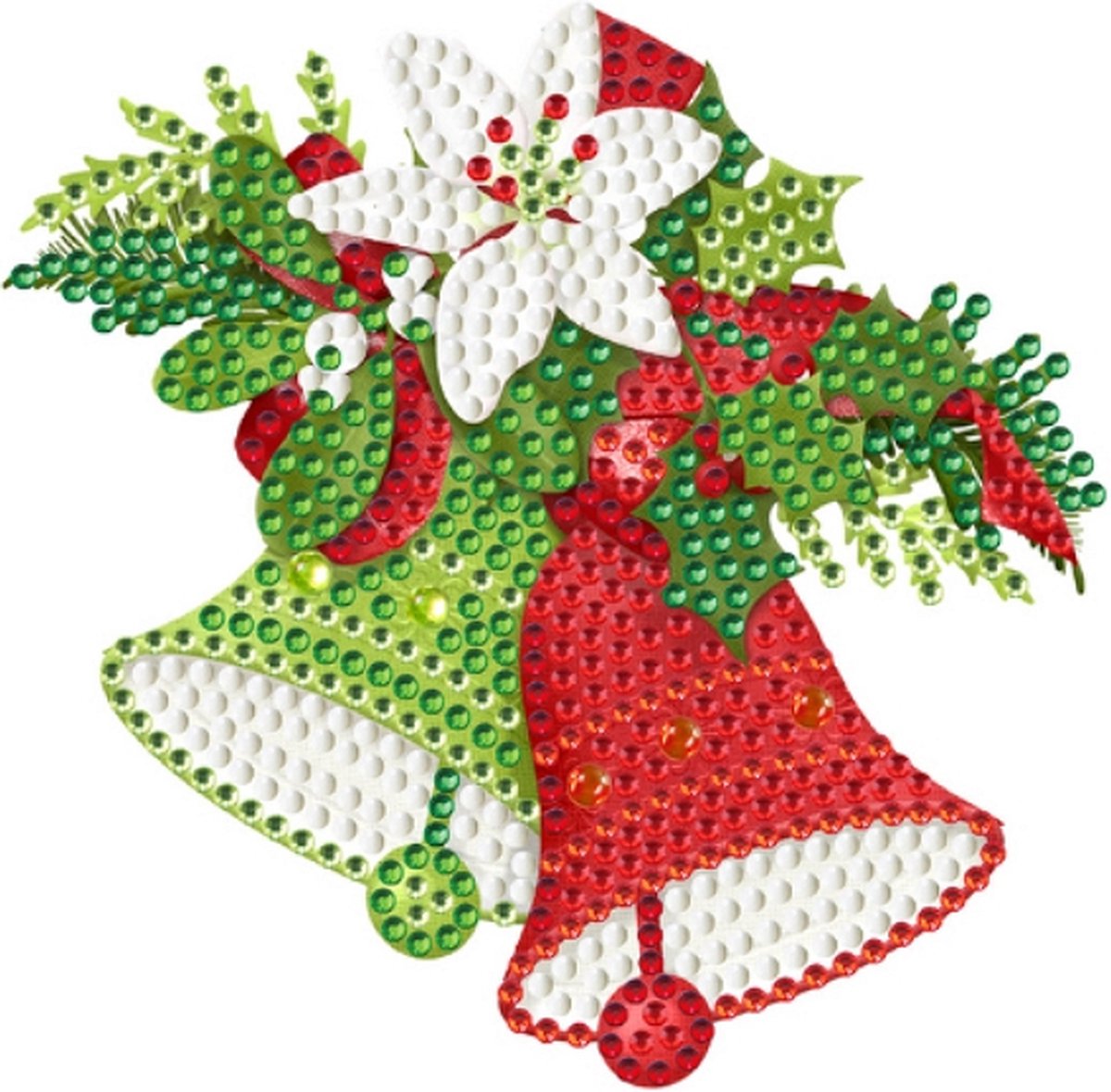 Diamond Painting Kerst sticker groot Kerstbellen 02 (13cm)