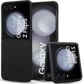 Hoesje geschikt voor Samsung Galaxy Z Flip 5 - Suède Back Cover Case Zwart