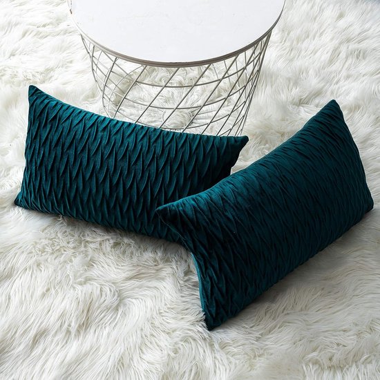 Kussenhoes Zaya 30x50 cm wit bontlook | Dutch Decor