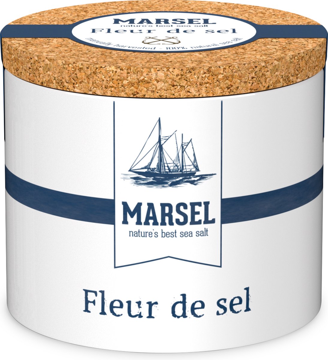 Goedkoopste 16x Marsel Fleur de sel keramiek 125 gram - keukenzout - zeezout - culinair zout - eetzout