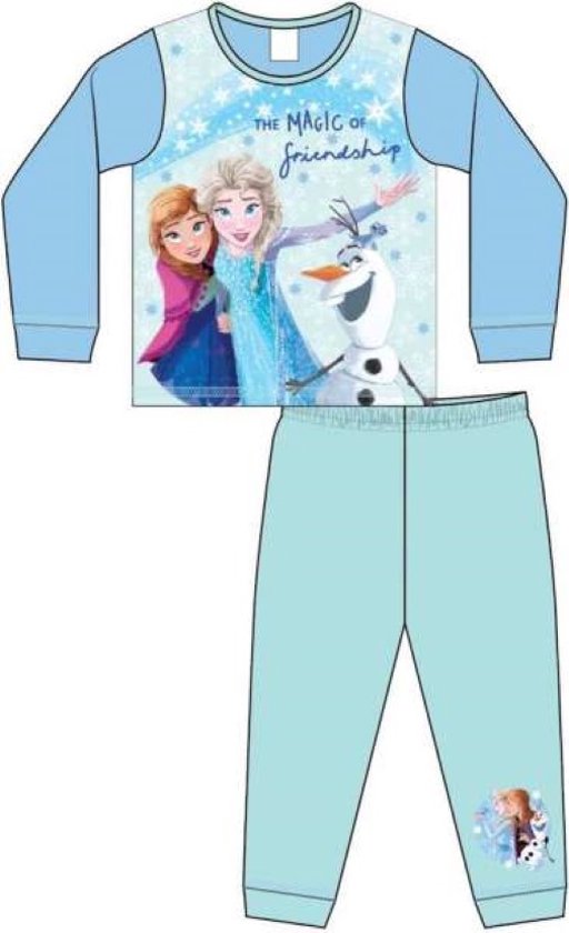 Frozen Disney pyjama - blauw/groen - Anna en Elsa pyama - maat 86/92