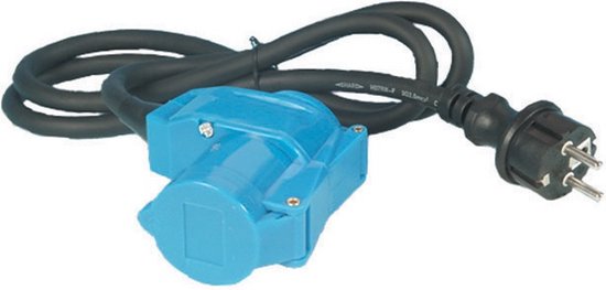 Blauwe Haba 230V adapter met stekker en 3 x 2.5 mm² kabel.