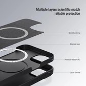 Nillkin CamShield Hoesje Geschikt voor de Apple iPhone 15 Pro Max - Geschikt voor Draadloos Opladen met Magnetische Ring - Siliconen Back Cover - met Camera Slider Donkerpaars