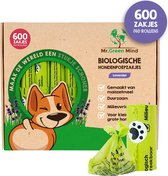 M. Sacs à déjections canines Green Mind 600 pièces parfum lavande - Sacs à crottes pour chien - Biodégradables - 40 rouleaux - Chien