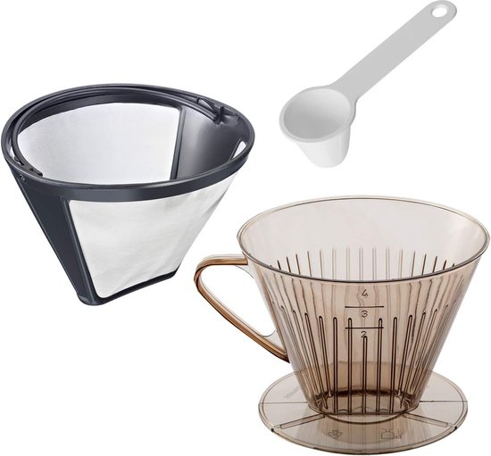 Westmark Koffieset 3 Delig, Permanent Filter, Koffiefilter Maat 4 Maatschepje Roestvrij Staal Kunststof Koffie Helder Wit Zilver Zwart 244322e8 663077463