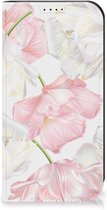 Stand Case Hoesje Cadeau voor Mama Geschikt voor iPhone 15 Pro Smart Cover Mooie Bloemen