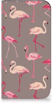 Stand Case Geschikt voor iPhone 15 Pro Max Hoesje met naam Flamingo