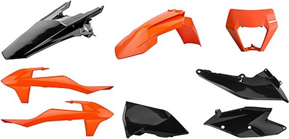Polisport Off Road Enduro Ktm Exc/exc-f/xc-w/xcf-w 17-19 90885 Plastic Set Oranje,Zwart