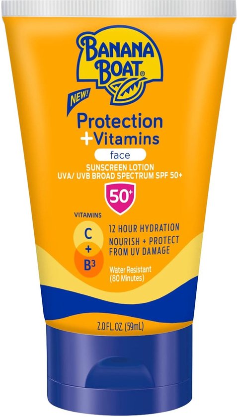 Banana Boat Sport Ultra SPF 50 zonnebrandcrème voor gezicht met Niacinamide, vitamine C en B3 | Reisformaat | Dagelijkse gezichtszonnebrandcrème | Lotion 88ml