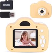 Digitale Kindercamera - Kinderfototoestel - Kindercamera Digitaal - met 32GB micro SD kaart - Geel