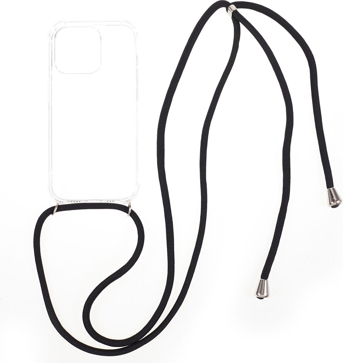 Anti-shock Back Cover voor de iPhone 15 Pro Transparant met Koord