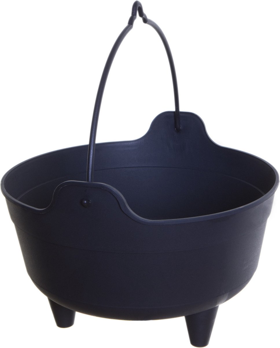 WhiteFurze Heksenketel/kookpot - zwart - 9 liter - kunststof - D37 x 25 cm - Halloween feestversiering