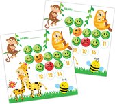 Beloningssysteem + Grote Stickers - Beloningssysteem Jungle - Beloningskalender - Beloningsstickers - Beloningskaarten Jungle met Emoji Beloningsstickers - Positief Opvoeden