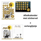 Sinterklaas aftelkalender met stickervel + verlanglijstje - sinterklaas - aftelkalender - verlanglijstje - schoentje zetten - sinterklaas kalender