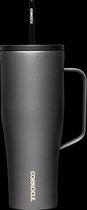 Corkcicle Cold Cup XL-900ml- Ceramic Slate-Thermosfles- Drinkbeker- Rietje& handvat- Go to drinkbeker-30oz- Spill proof