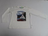 T-Shirt met lange mouwen - Jongens - Creme - Camping is fun - 2 jaar 92