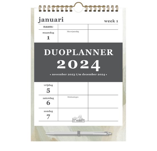 Duoplanner 2024 planner voor 2 2024 A4 formaat bol