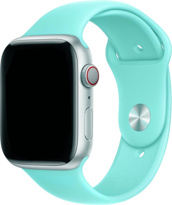 Zachte Siliconen Sport Band S M Cyan Geschikt voor Apple Watch