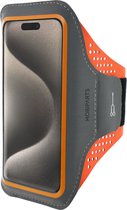 Hardloop Sportarmband geschikt voor Apple iPhone 15 Pro - Oranje - Mobiparts