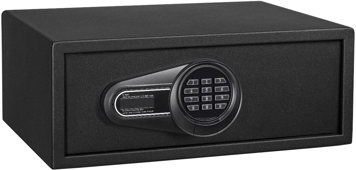 Securata Hotelkluis - Elektronische Laptopkluis Zwart - 51 x 19.7 x 36.7 cm - Elektronisch slot met cijfercode - Kluis geschikt voor 17 devices