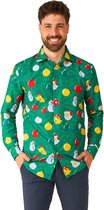 Suitmeister Kerstboom Shirt - Heren Overhemd - Kerstfeest Kleding - Groen - Maat: L