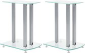The Living Store Luidsprekerstandaard Box Standaard - 36.8 x 26.6 x 46.6 cm (L x B x H) - Aluminium pilaar + zwart glas