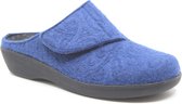 Berkemann, CARMELINA, 05059-199, Donker blauw pantoffel van vilt met een uitneembaar voetbed