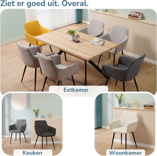 ALBATROS Eetkamerstoelen met fluwelen bekleding, set van 4 stuks, blauw, stijlvol vintage design, fluwelen bekleding, SGS-geteste gestoffeerde stoel, moderne keukenstoel, eetkamerstoel of