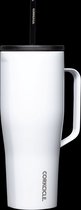 Corkcicle Cold Cup XL 900ML-Gloss White-geïsoleerd- met handvat&rietje-Go to drinkbeker