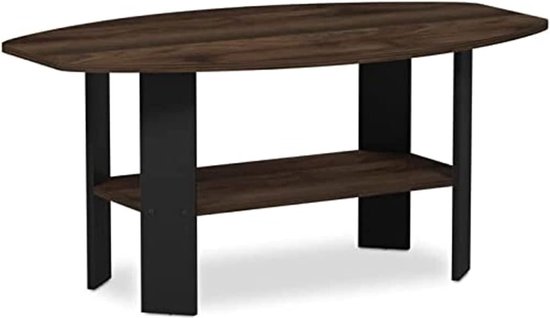 Simple Design salontafel, hout, Columbia Walnoot/Zwart, 54.61 x 54.61 x 41.28 cm