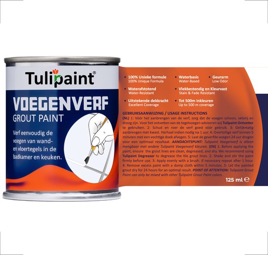 Tulipaint (gris argenté) - peinture pour coulis - peinture pour coulis - coulis frais - nettoyant pour coulis - nettoyage pour coulis - nettoyant pour coulis pour carrelage