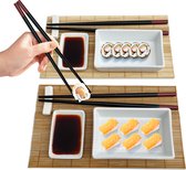 HOMBLE Sushi Servies - Deluxe 10 Delige Set - Japans Servies - 2 Personen - Wit