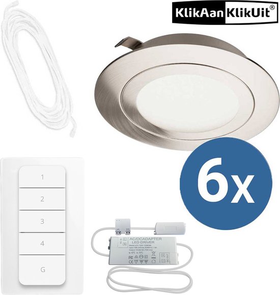 Ledmatters - Inbouwspot Nikkel - Dimbaar - 5 watt - 270 Lumen - 2700 Kelvin - Warm wit licht - IP44 Badkamerverlichting